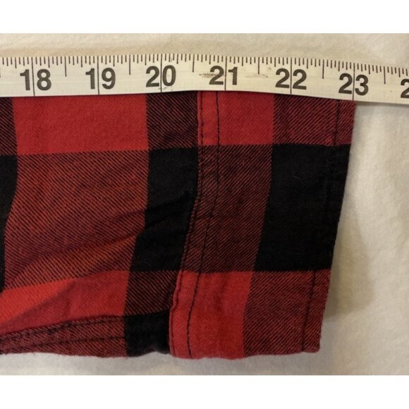 Women's Red/Black Abercrombie & Fitch Flannel Plaid Button Up Shirt - Picture 5 of 6
